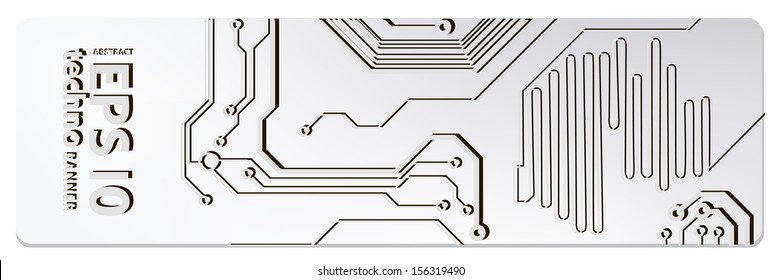 techno circuit web banners. EPS10 vector illustration