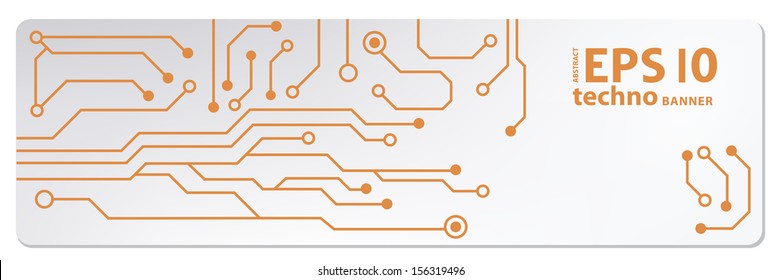 techno circuit web banners. EPS10 vector illustration