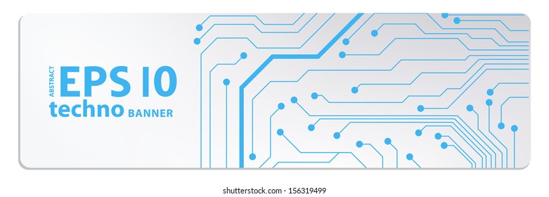 techno circuit web banners. EPS10 vector illustration