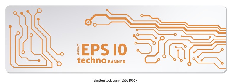 techno circuit web banners. EPS10 vector illustration