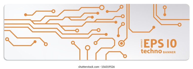 techno circuit web banners. EPS10 vector illustration