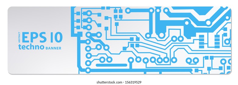 techno circuit web banners. EPS10 vector illustration