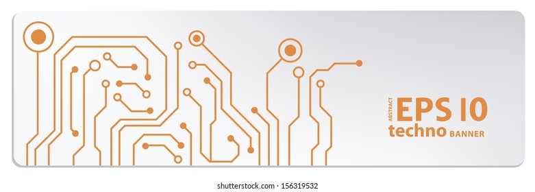 techno circuit web banners. EPS10 vector illustration