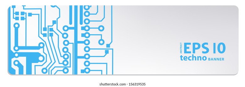techno circuit web banners. EPS10 vector illustration