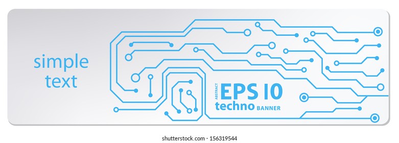 techno circuit web banners. EPS10 vector illustration