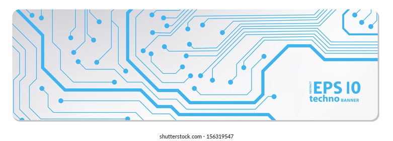 techno circuit web banners. EPS10 vector illustration