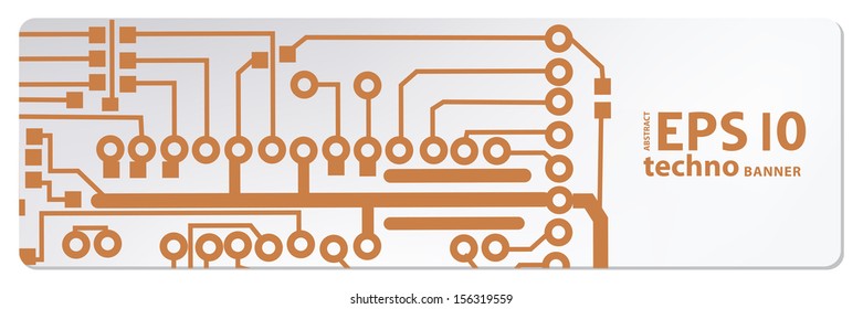 techno circuit web banners. EPS10 vector illustration