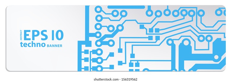 techno circuit web banners. EPS10 vector illustration