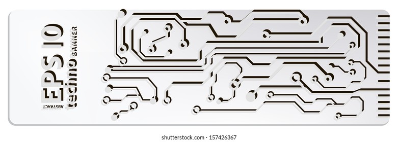 techno circuit web banners. EPS10 vector illustration 