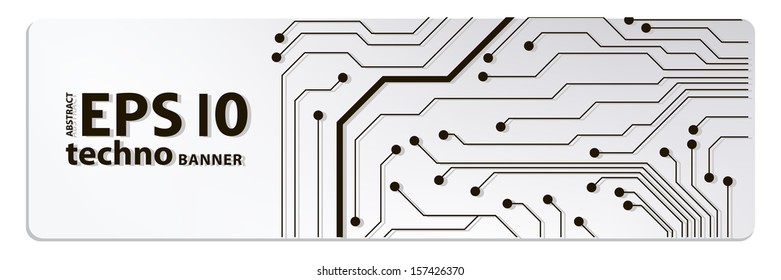 techno circuit web banners. EPS10 vector illustration 