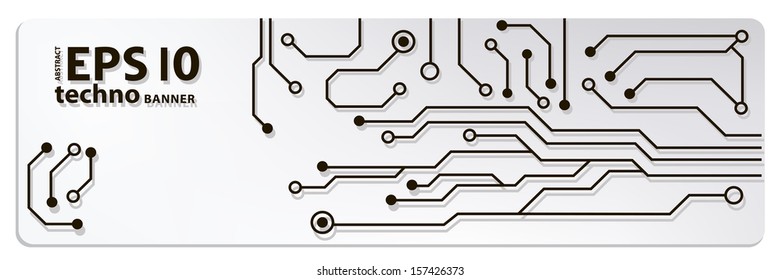 techno circuit web banners. EPS10 vector illustration 