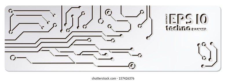 techno circuit web banners. EPS10 vector illustration 
