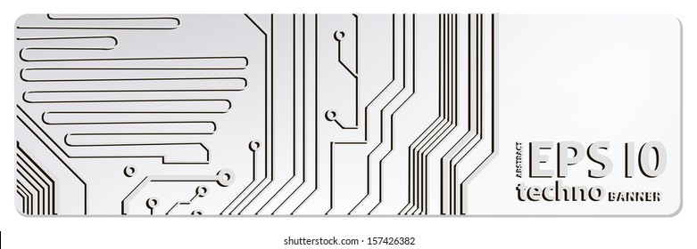 techno circuit web banners. EPS10 vector illustration 
