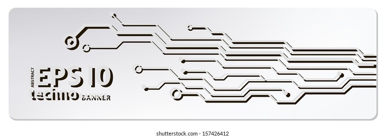 techno circuit web banners. EPS10 vector illustration 