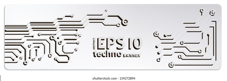 techno circuit web banners. EPS10 vector illustration 