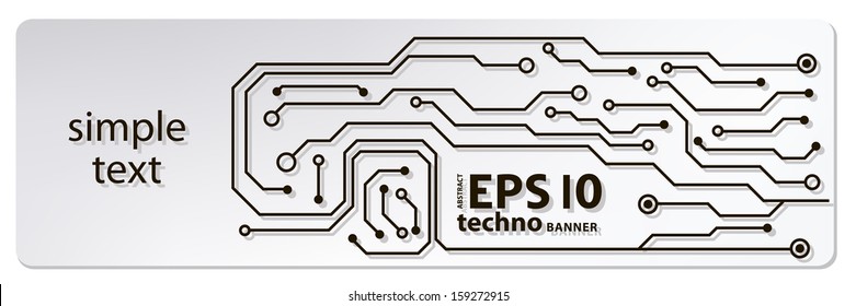 techno circuit web banners. EPS10 vector illustration 