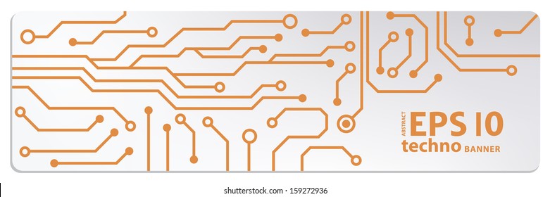 techno circuit web banners. EPS10 vector illustration 