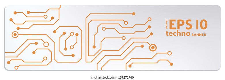 techno circuit web banners. EPS10 vector illustration 