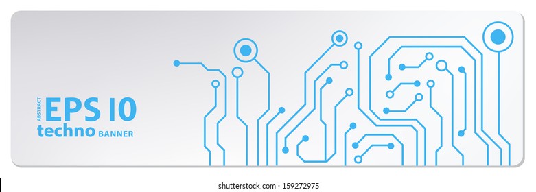 techno circuit web banners. EPS10 vector illustration 