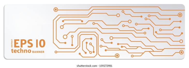 techno circuit web banners. EPS10 vector illustration 