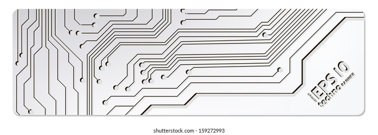 techno circuit web banners. EPS10 vector illustration 