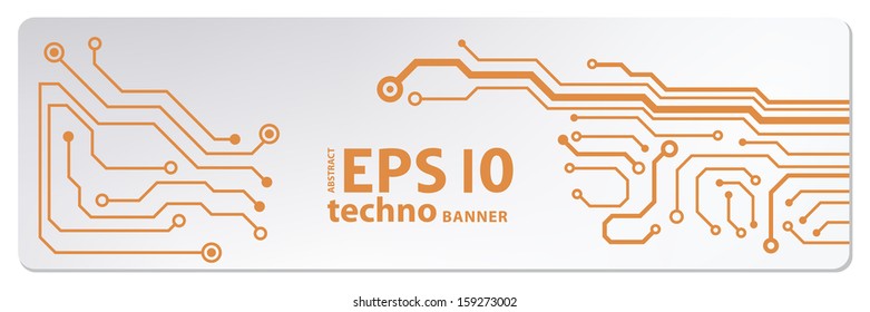 techno circuit web banners. EPS10 vector illustration 