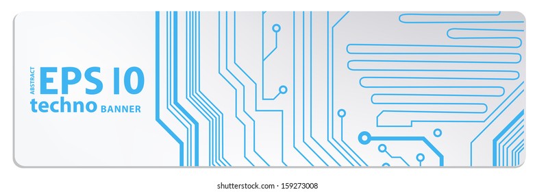 techno circuit web banners. EPS10 vector illustration 