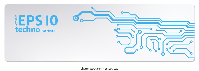 techno circuit web banners. EPS10 vector illustration 