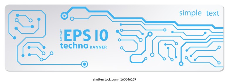 techno circuit web banners. EPS10 vector illustration 