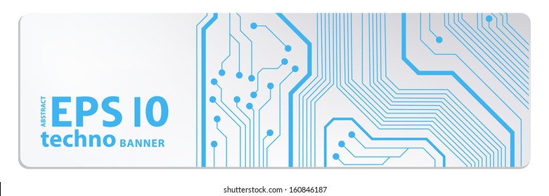 techno circuit web banners. EPS10 vector illustration 