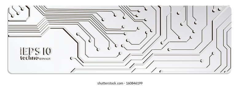 techno circuit web banners. EPS10 vector illustration 