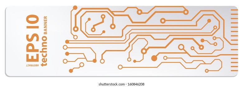 techno circuit web banners. EPS10 vector illustration 