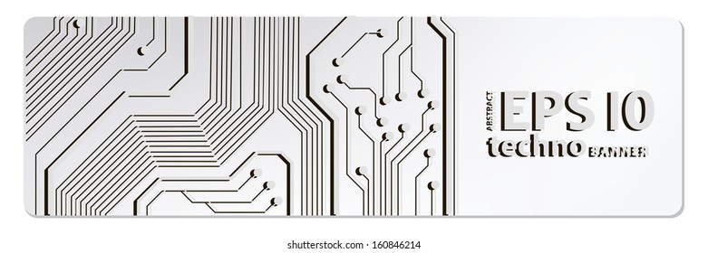 techno circuit web banners. EPS10 vector illustration 