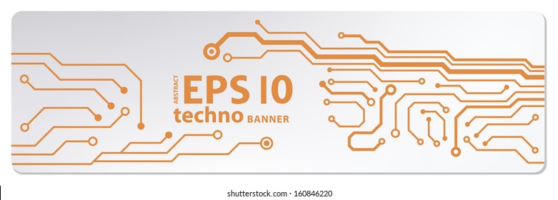 techno circuit web banners. EPS10 vector illustration 