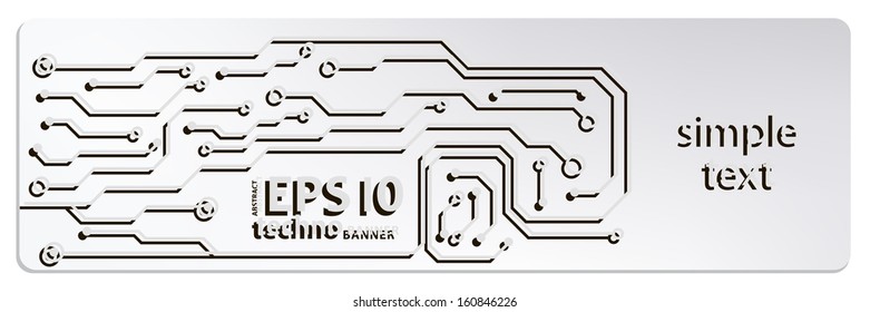 techno circuit web banners. EPS10 vector illustration 