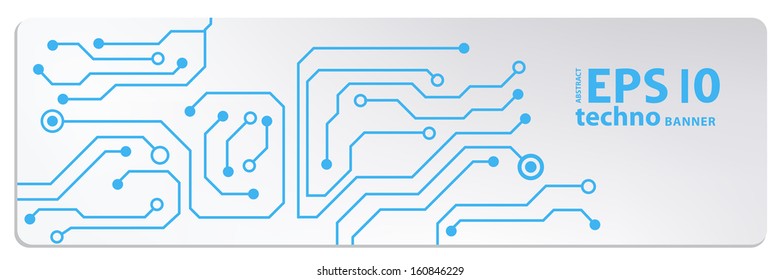 techno circuit web banners. EPS10 vector illustration 