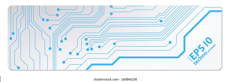 techno circuit web banners. EPS10 vector illustration 