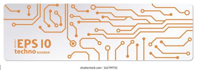techno circuit web banners. EPS10 vector illustration
