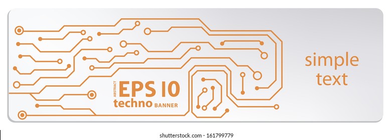 techno circuit web banners. EPS10 vector illustration