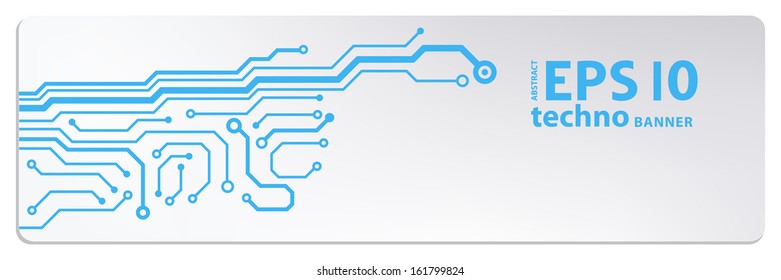 techno circuit web banners. EPS10 vector illustration