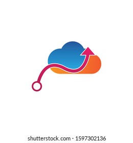 Techno cloud template vector icon illustration design