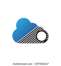 Techno cloud template vector icon illustration design