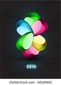 Techno colorful vector glass stones background
