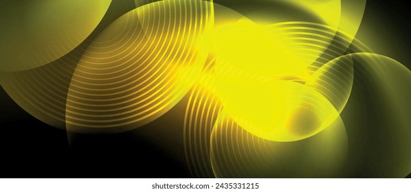 Techno concept with neon circles geometric design. Vector Illustration For Wallpaper, Banner, Background, Card, Book Illustration, landing page