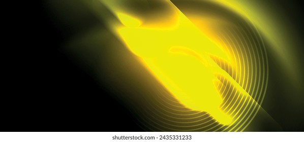 Concepto tecno con diseño geométrico de círculos de neón. Ilustración vectorial para fondo de pantalla, banner, fondo, tarjeta, ilustración de libro, página de destino