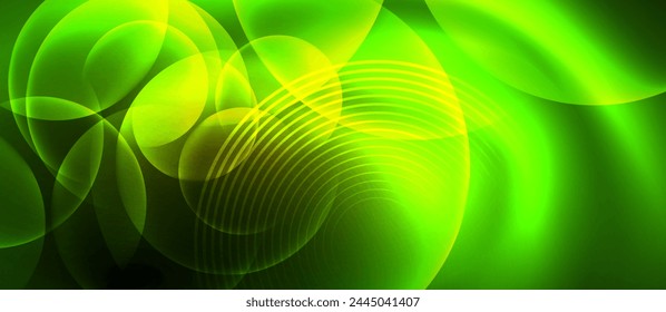 Concepto tecno con diseño geométrico de círculos de neón. Ilustración vectorial Para Fondo de pantalla, Anuncio, Fondo, Tarjeta, Ilustración de libro, página de destino