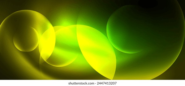 Techno concept with neon circles geometric design. Vector Illustration For Wallpaper, Banner, Background, Card, Book Illustration, landing page