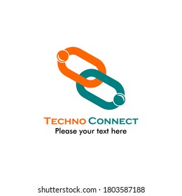 Ilustración del logotipo de conexión de Techno. adecuado para tecnología, web, red, conexión, internet, identidad, etc
