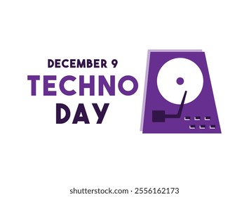 Techno Day. December 9. White background. Eps 10.