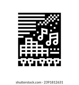 techno disco party glyph icon vector. techno disco party sign. isolated symbol illustration